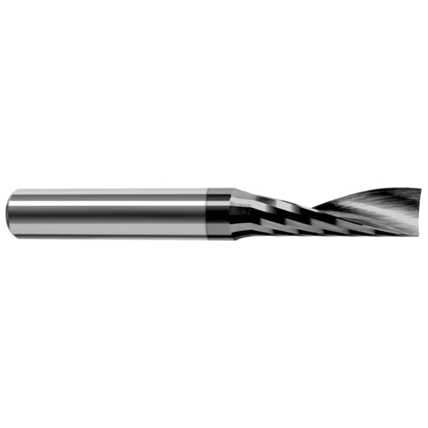 End Mill for Plastics - Single Flute - Square, 0.0312" (1/32), Material - Machining: Carbide